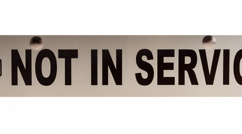 no service, not in service, sign, closed, stop, warning, not open, cutout